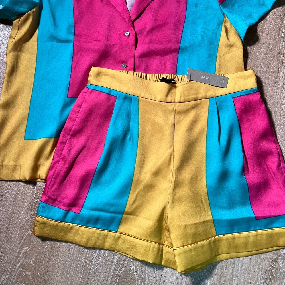 J. Crew Silky Color Blocked Shorts